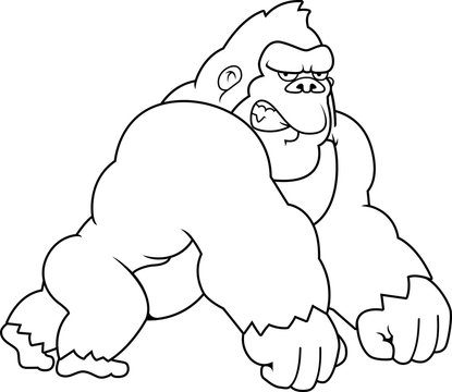 Cartoon Gorilla Walking