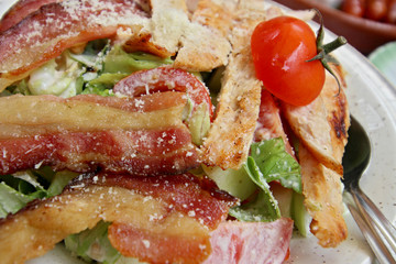      Serbian meat food with tomato in a dish 