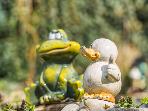  Ceramic duck and frog