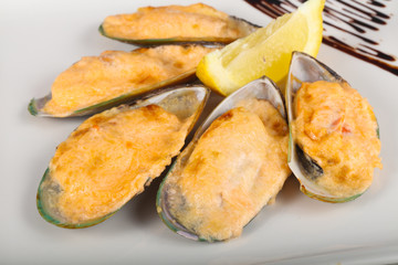 Baked mussels