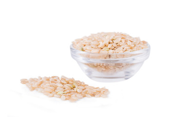 Fototapeta na wymiar Brown rice in a bowl