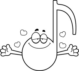 Cartoon Musical Note Hug