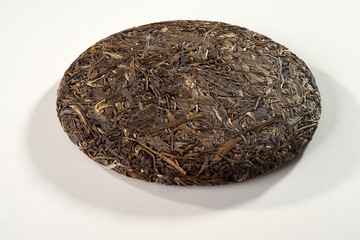 Pu erh fermented Chinese tea in a roll