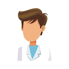 medical doctor cartoon icon over white background. colorful design. vector illustration
