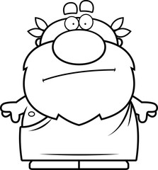 Cartoon Greek Philosopher Bored