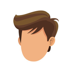 man cartoon face icon over white background. colorful design. vector illustration