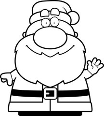 Waving Cartoon Santa Claus