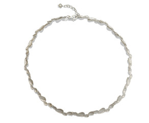 Golden necklace with isolated on white