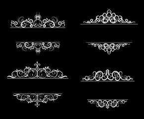 Vintage vector swirl frame set