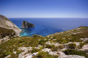 High resolution panorama of beautiful view at Zakynthos cliffs, Greece