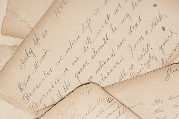 Vintage letters and journals background