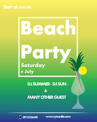 Beach Party Flyer Vector