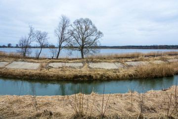 Water landscape on the outskirts of Komsomolsk, Ivanovo oblast, Russia.