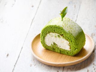 Matcha cake rolls, Dessert from green tea