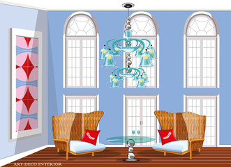 Obraz premium vector illustration with a beautiful interior