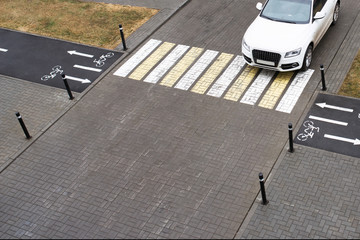 pedestrian zone, bicycle path and transport