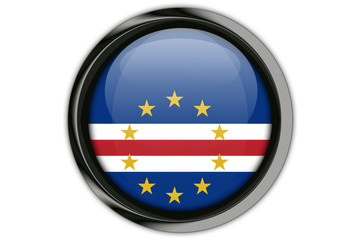 Cape Verde flag in the button pin Isolated on White Background