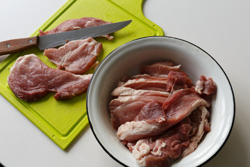 Prepare a pork steak