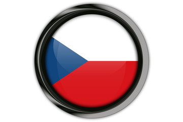 Czech Republic flag in the button pin Isolated on White Background