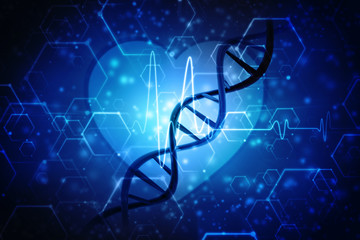 3d illustration DNA structure in colour background