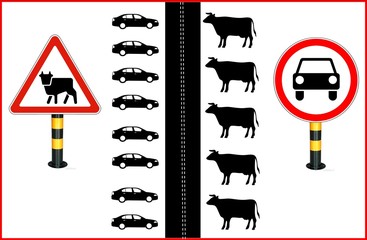 Naklejka premium road sign illustration