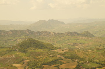 Ausblick von San Marino / Italien in die Umgebung