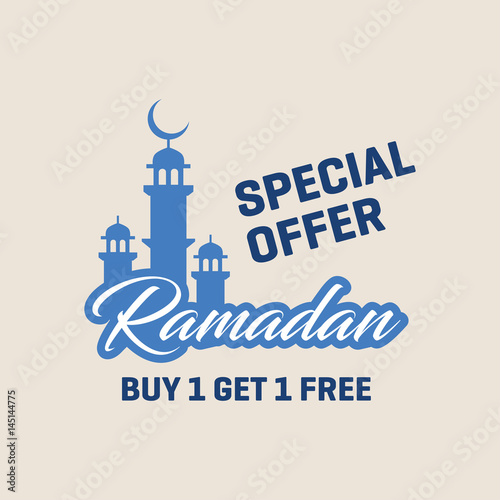"Buy 1 Get 1 Free Ramadan Special Offer Poster template 