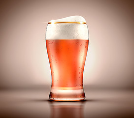 A glass of beer. 3d image, 3d rendering.