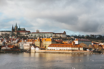Fototapeta na wymiar Beautiful views of the Old town with the Charles bridge in Prague, Czech Republic