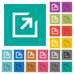 Export with inner arrow square flat multi colored icons