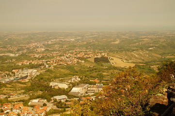 Ausblick von San Marino / Italien in die Umgebung