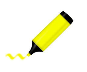 The yellow marker . icon with a yellow marker. Highlighter
