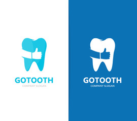 Vector of tooth and like logo combination. Dental and best symbol or icon. Unique clinic and oral logotype design template.