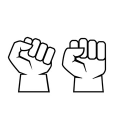 Two fist outline vector icon
