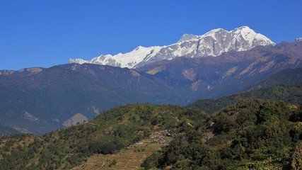 Annapurna range seen from Baglungpani, Nepal.
