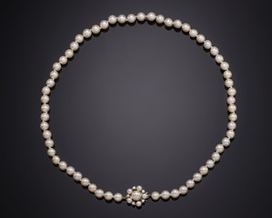 Golden necklace with isolated on black