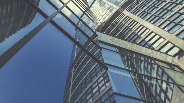 Low angle view of modern business center