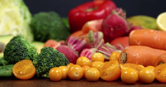 Variety of fresh vegetables and fruits
