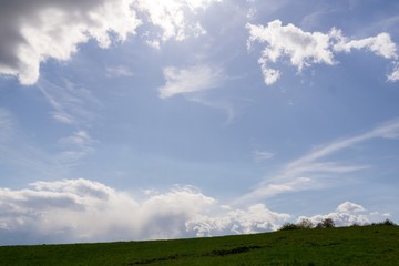 Dramatic clouds, rain in distance. Slovakia