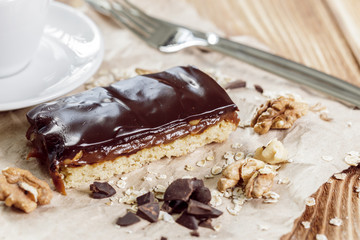 cake on old wooden background