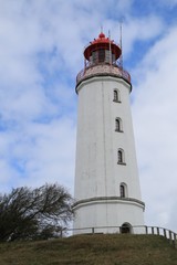 Fototapeta na wymiar white lighthouse on the Baltic Island of Hiddensee