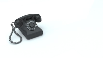 Black phone on white background.