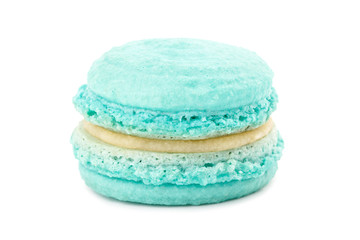 Blue Macaroon isolated on white