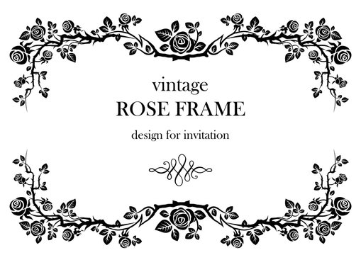 Rose vintage frame