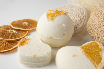 salt bath bomb decorated orange