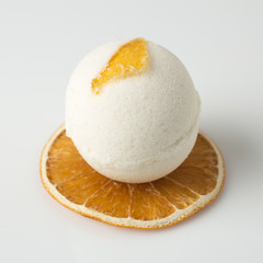 salt bath bomb decorated orange