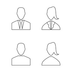 Set of line user profile icon vector illustration icon