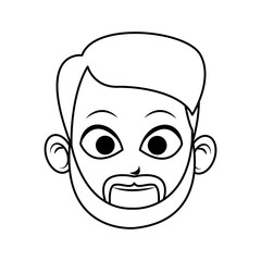 face of handsome bearded  man icon image vector illustration design 
