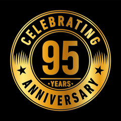 95 years anniversary logo template. Vector and illustration. 