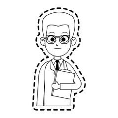 young male doctor icon image vector illustration design 